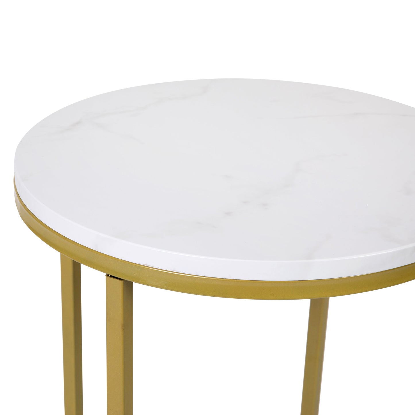 Marble End Table-Gold Frame NAN-JH-1787ET-MRBL-GG