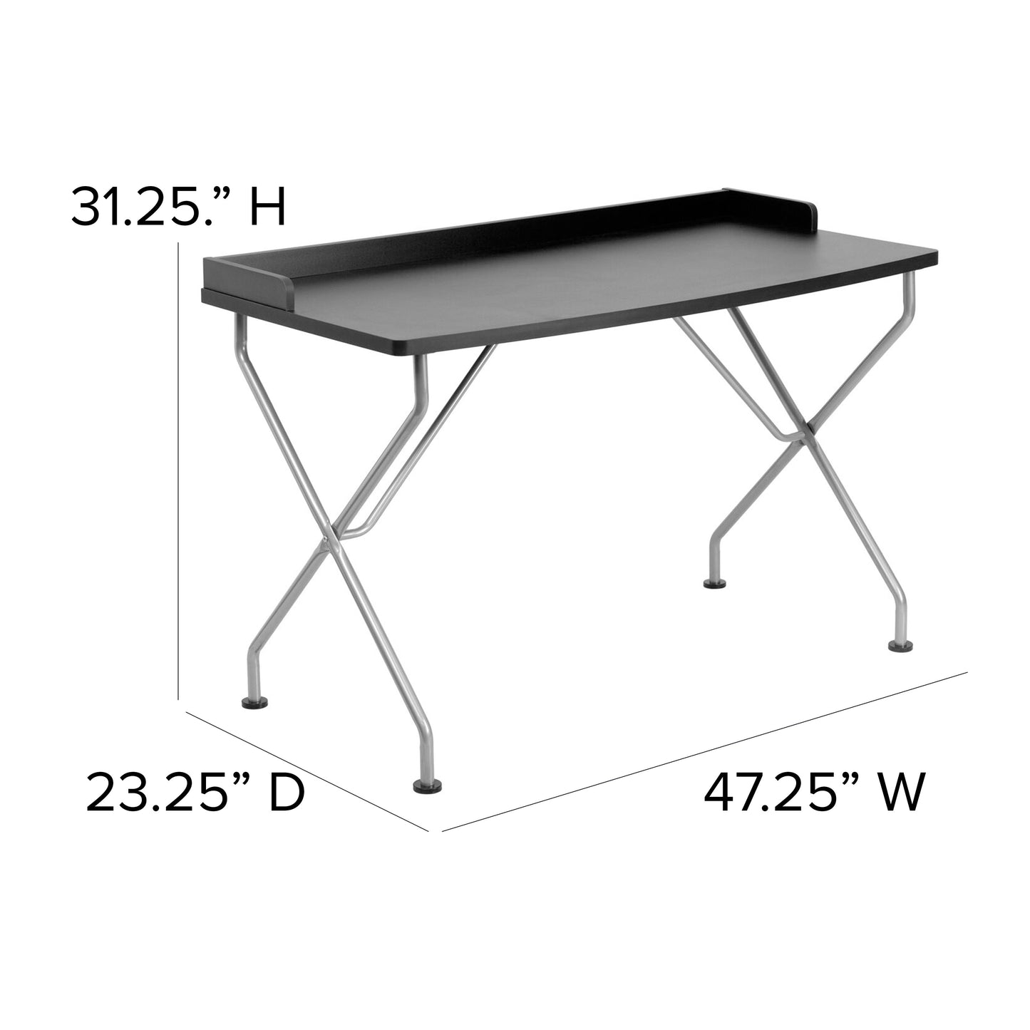 Black Raised Border Desk NAN-JN-2116-BK-GG