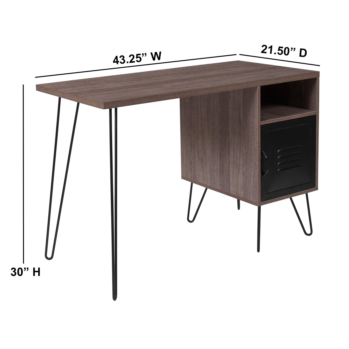 Rustic Desk with Cabinet Door NAN-JN-21735T-GG