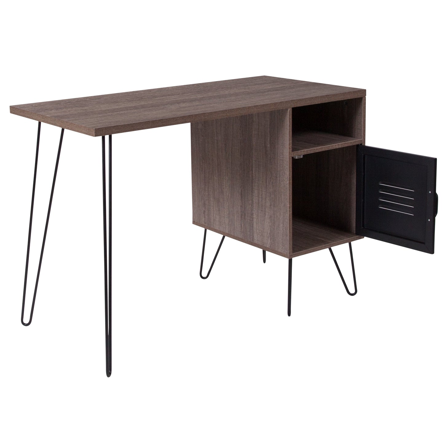 Rustic Desk with Cabinet Door NAN-JN-21735T-GG