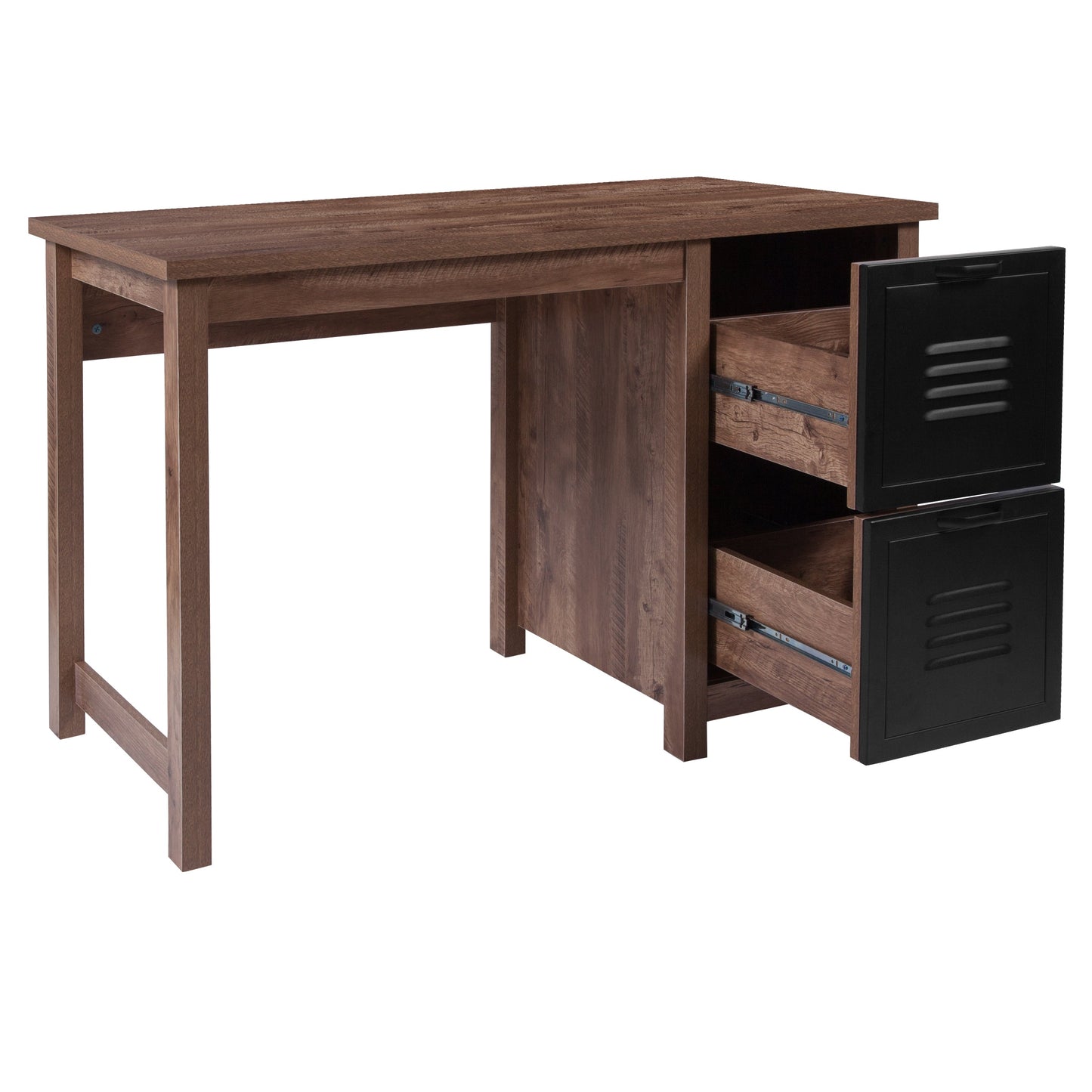 Oak Desk with Metal Drawers NAN-JN-21736T-GG