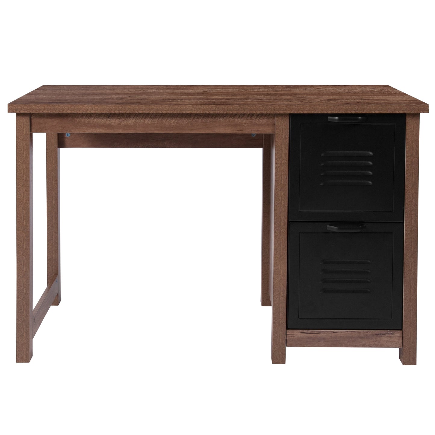 Oak Desk with Metal Drawers NAN-JN-21736T-GG