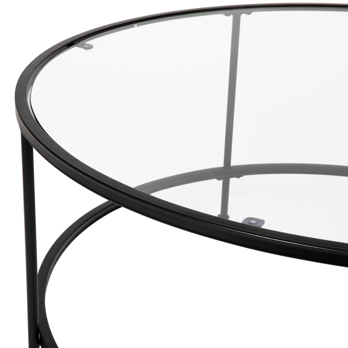 Glass Coffee Table-Black Frame NAN-JN-21750CT-BK-GG