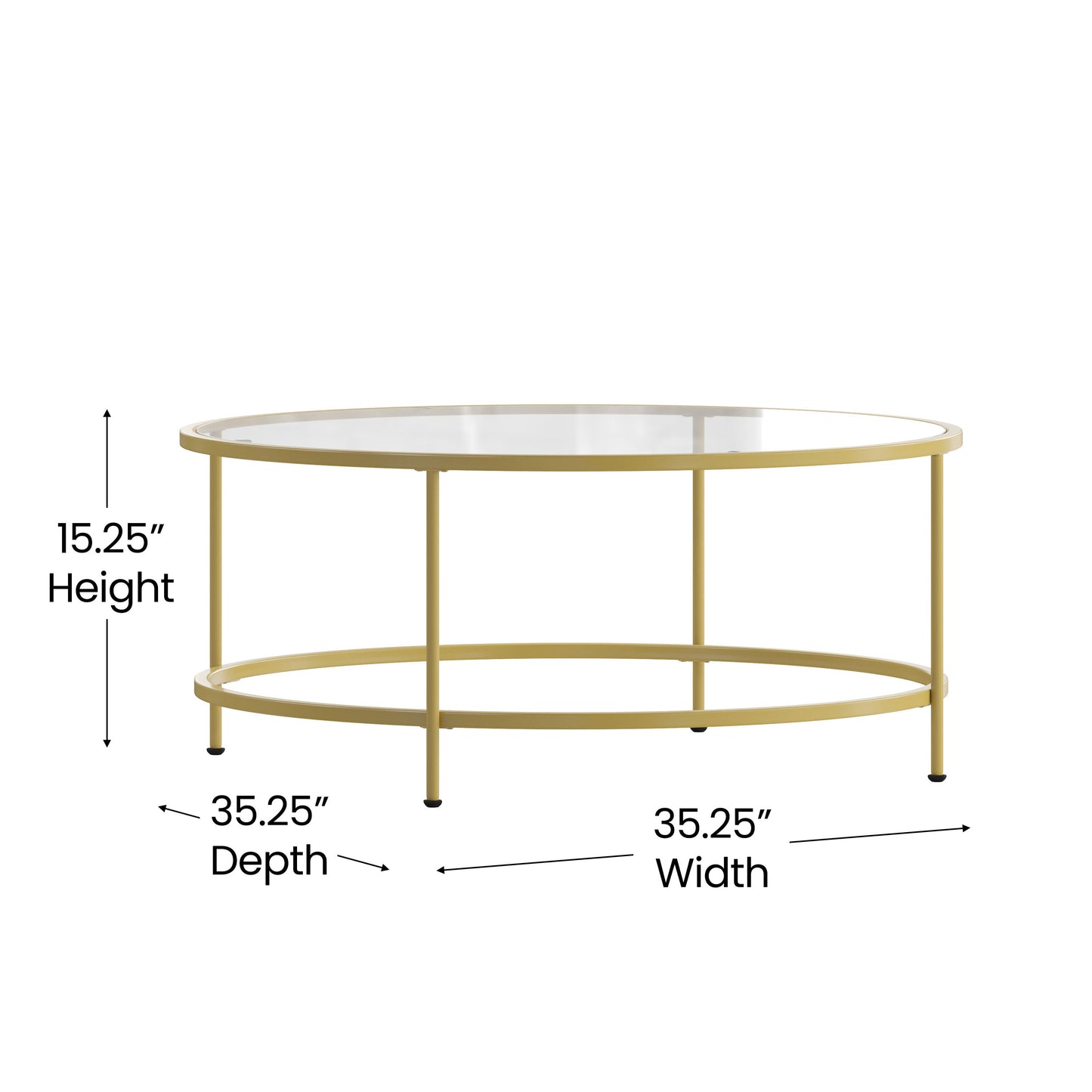 Glass Coffee Table-Gold Frame NAN-JN-21750CT-GG