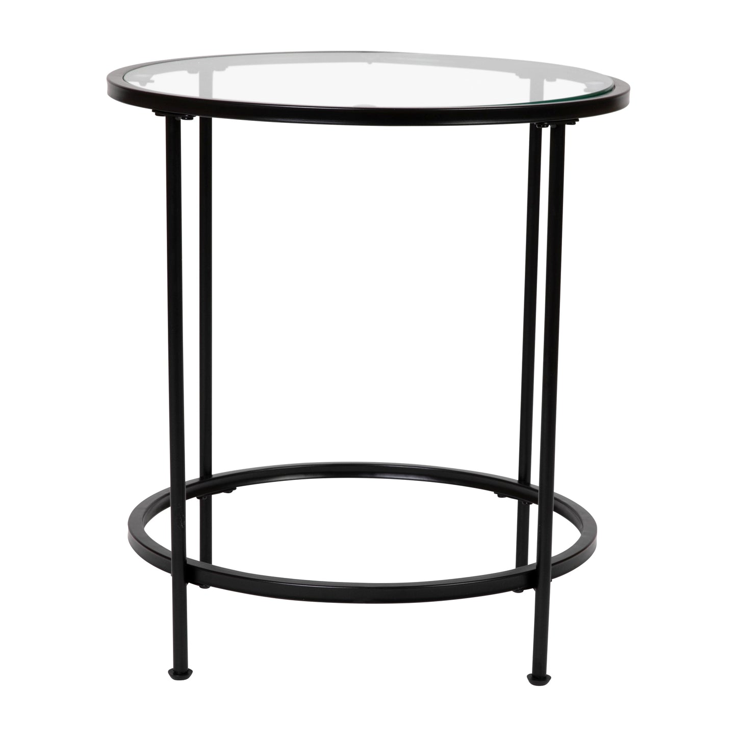 Glass End Table-Black Frame NAN-JN-21750ET-BK-GG