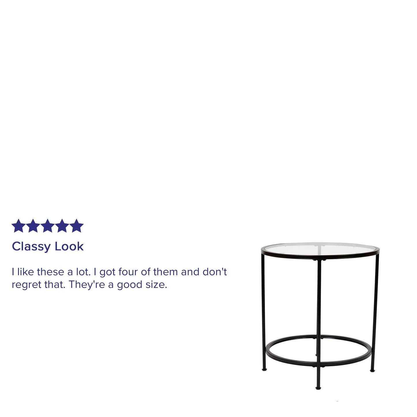 Glass End Table-Black Frame NAN-JN-21750ET-BK-GG