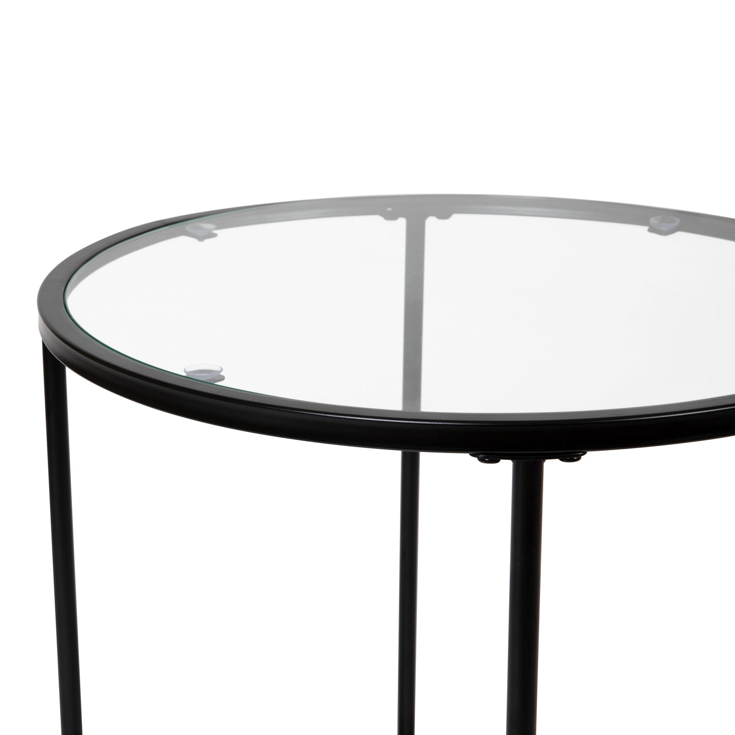 Glass End Table-Black Frame NAN-JN-21750ET-BK-GG