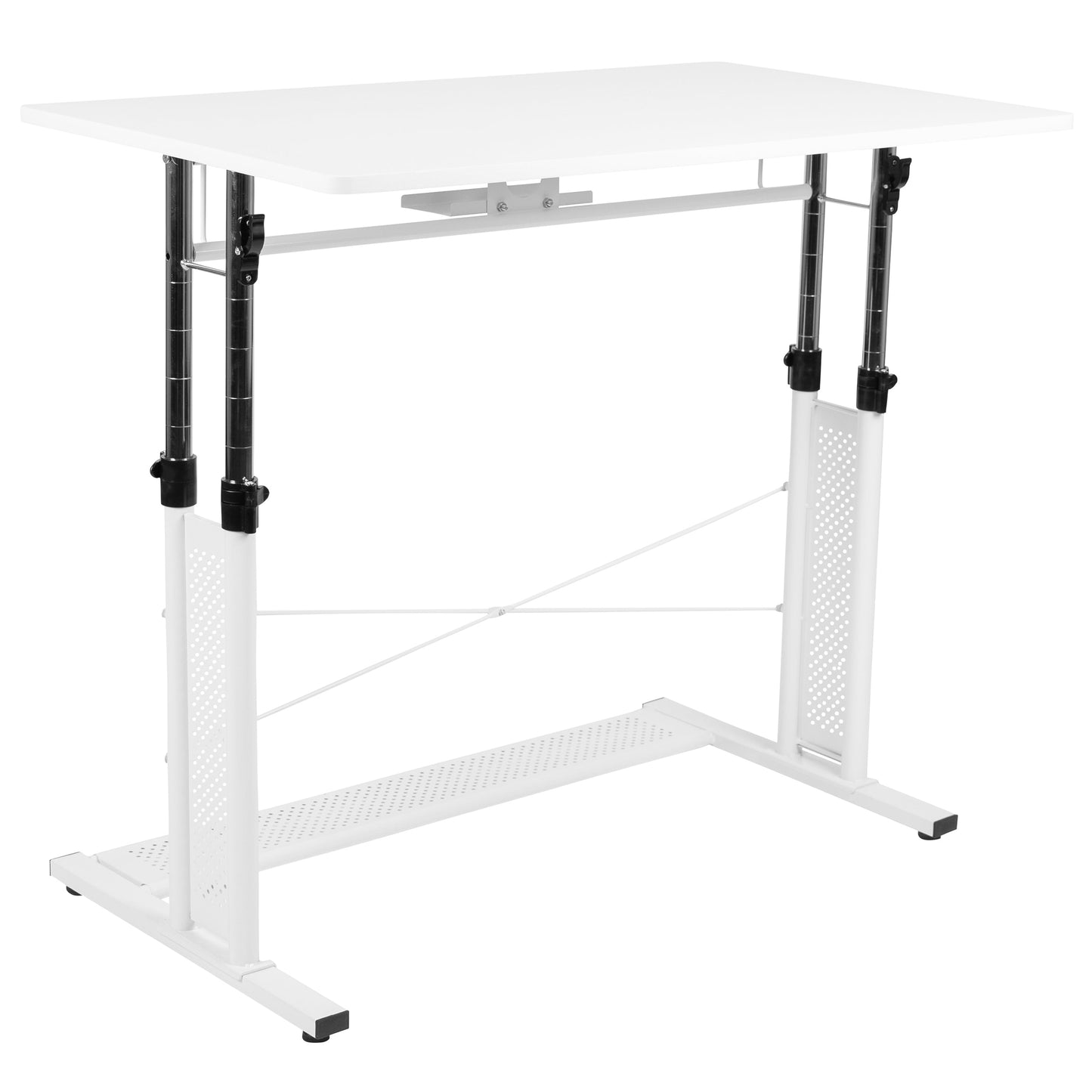 White Sit-Stand Office Desk NAN-JN-21908-WH-GG