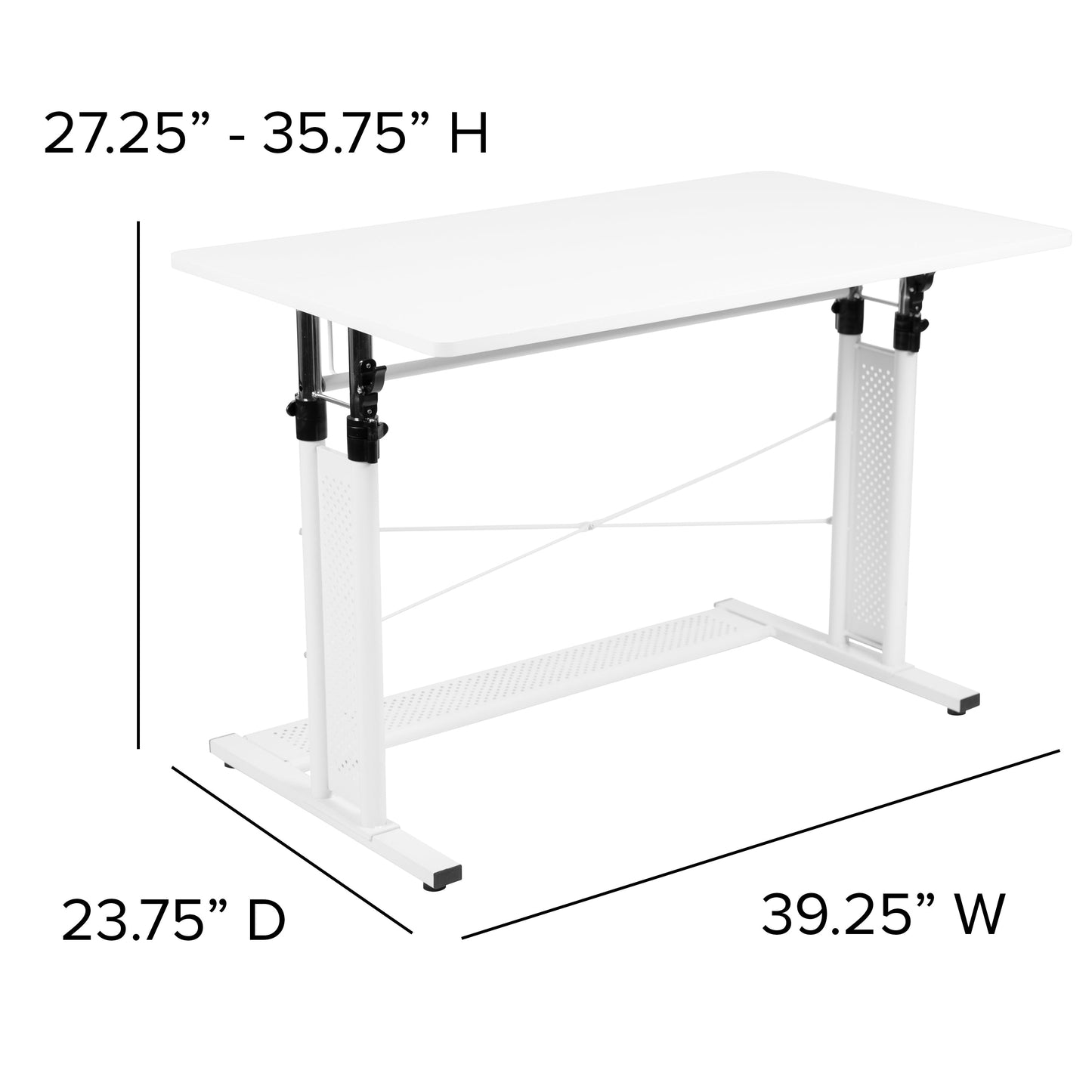 White Sit-Stand Office Desk NAN-JN-21908-WH-GG