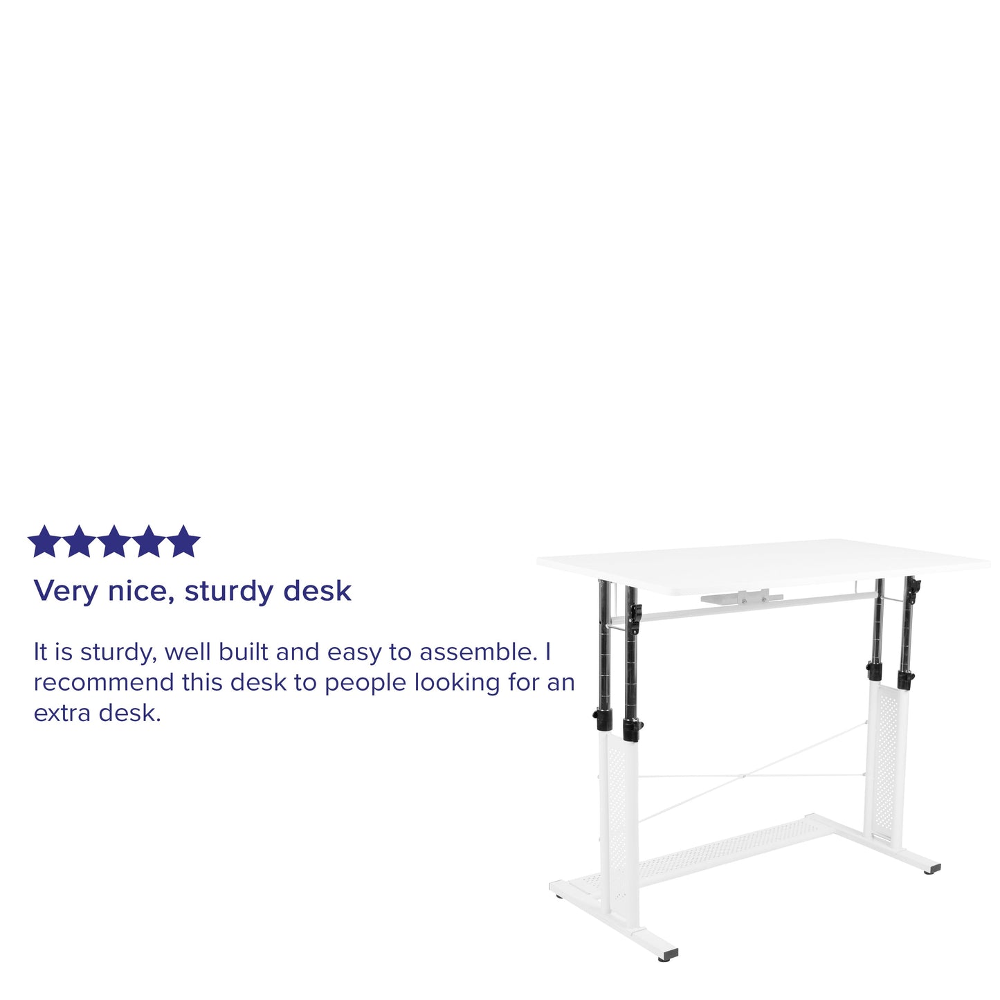 White Sit-Stand Office Desk NAN-JN-21908-WH-GG