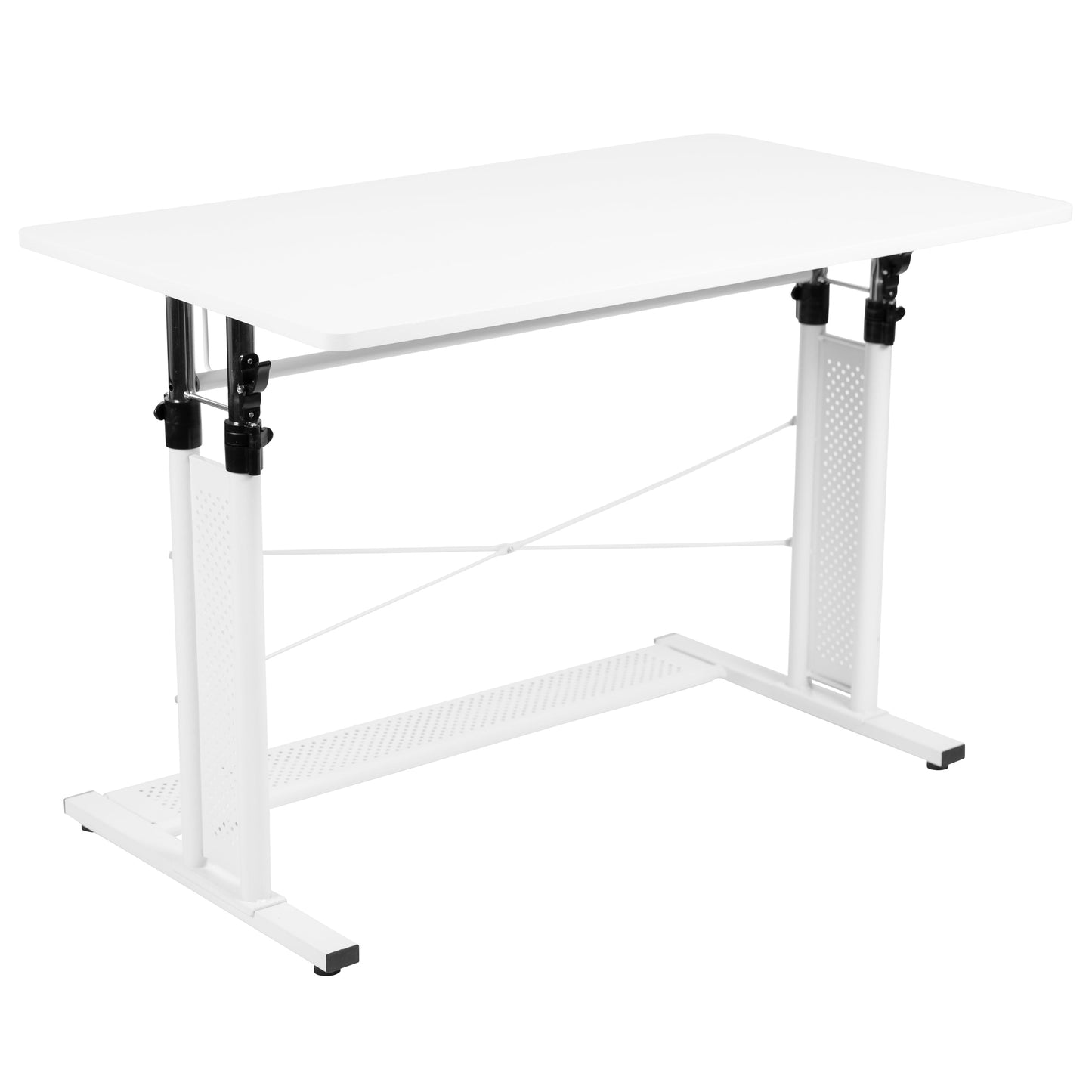 White Sit-Stand Office Desk NAN-JN-21908-WH-GG