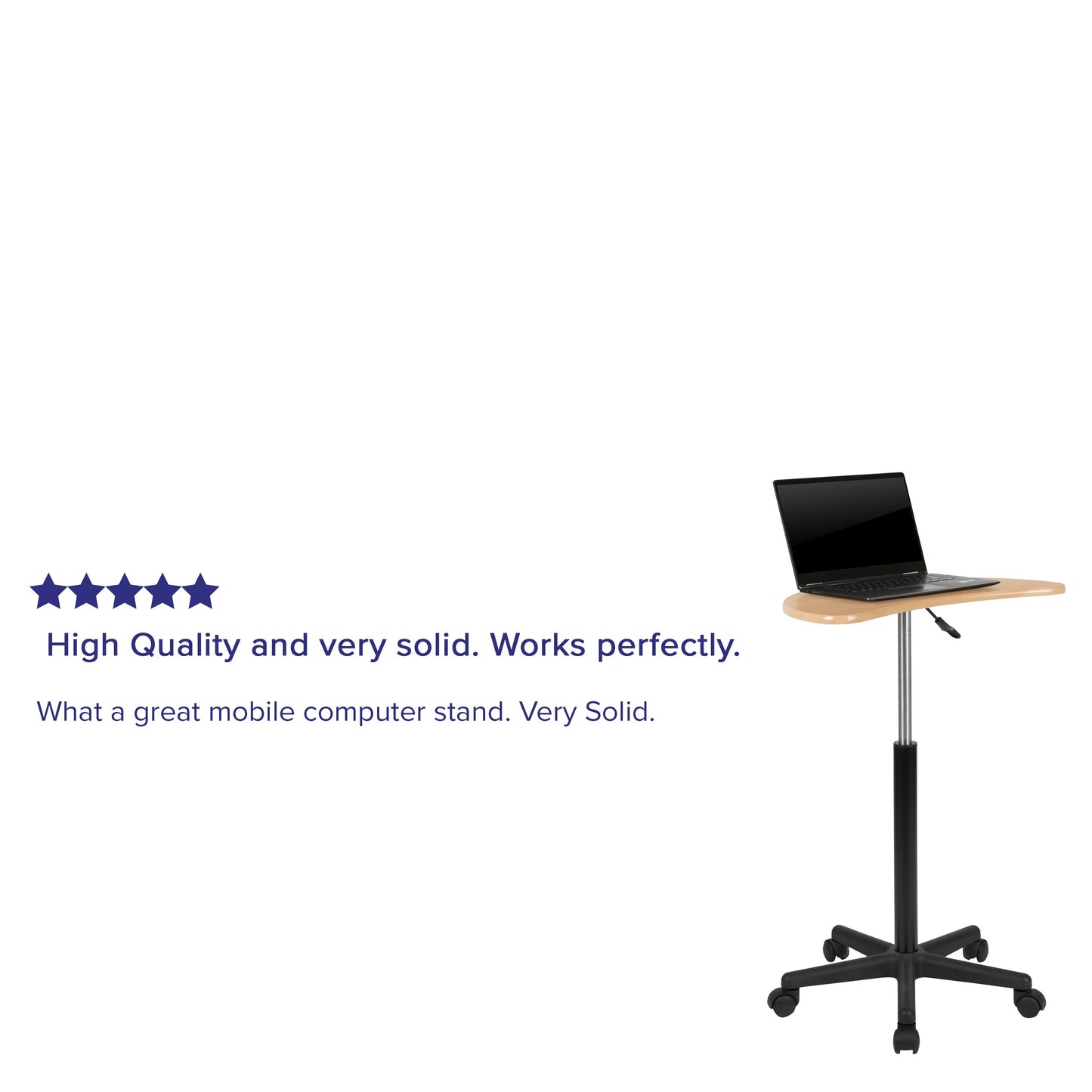 Maple Sit to Stand Mobile Desk NAN-JN-2792-MP-GG