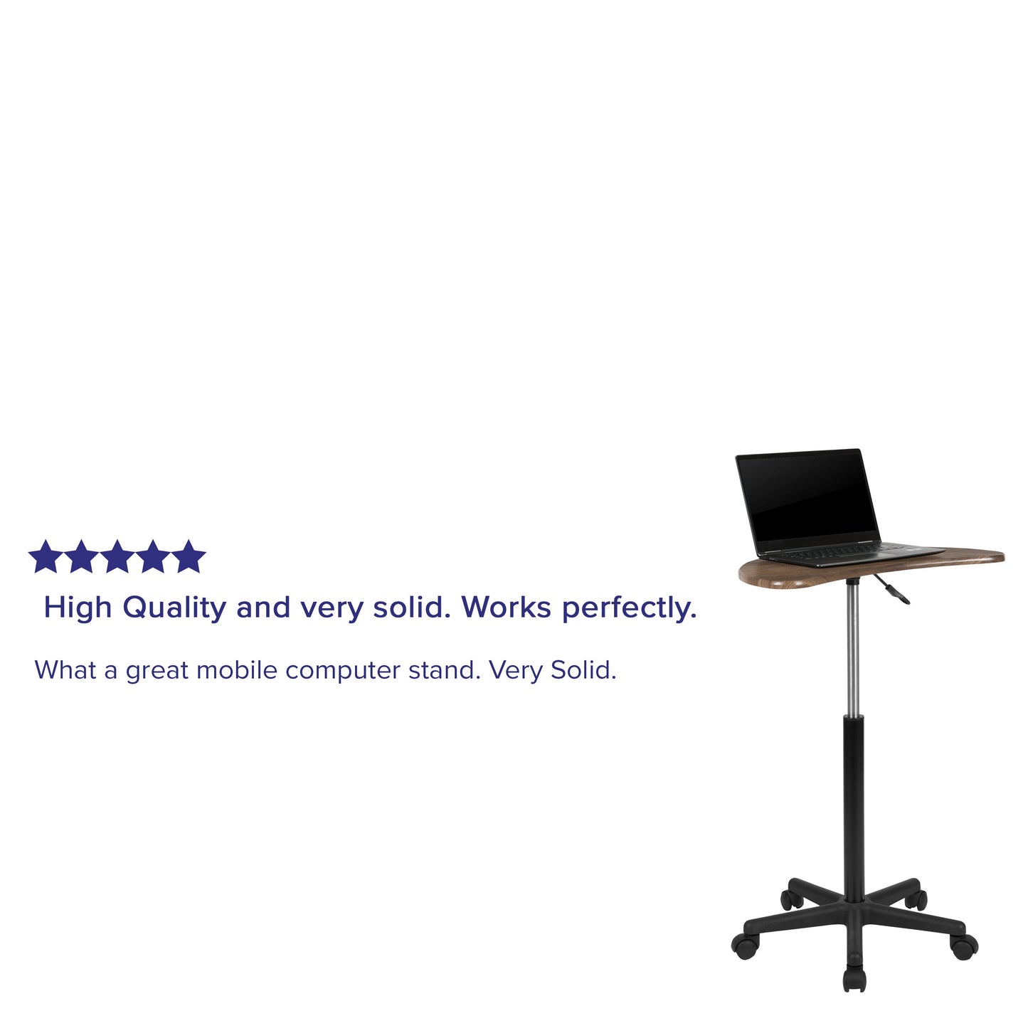 Walnut Sit-Stand Mobile Desk NAN-JN-2792-RU-GG