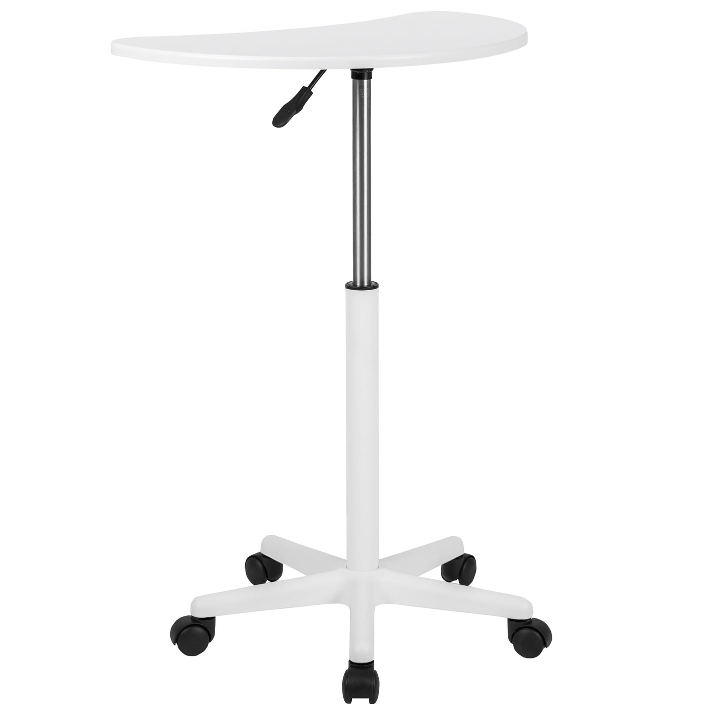 White Sit to Stand Mobile Desk NAN-JN-2792-WH-GG