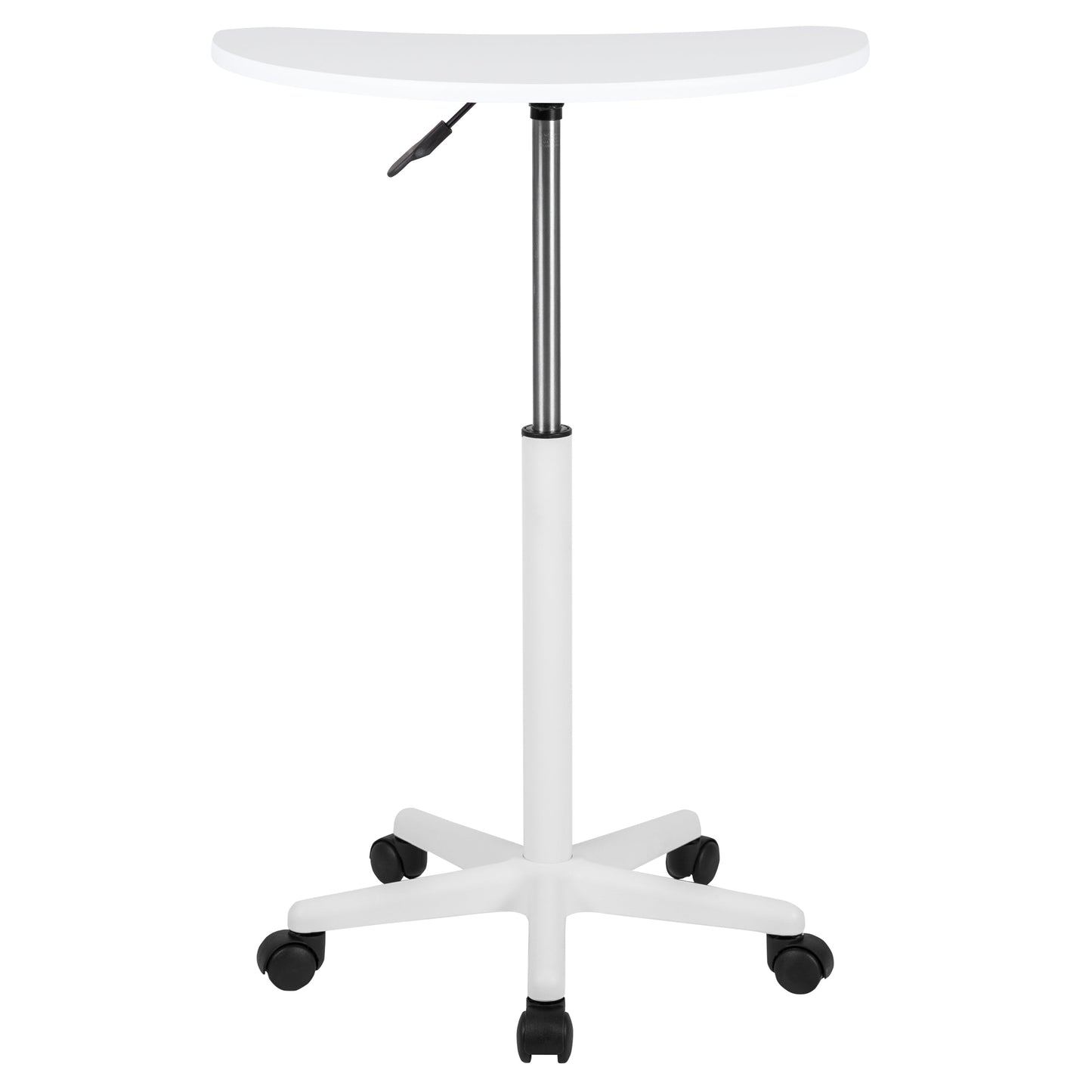 White Sit to Stand Mobile Desk NAN-JN-2792-WH-GG