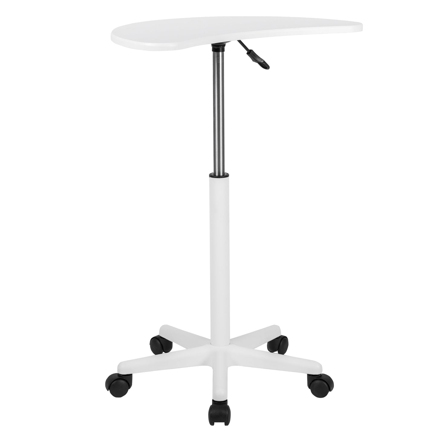 White Sit to Stand Mobile Desk NAN-JN-2792-WH-GG