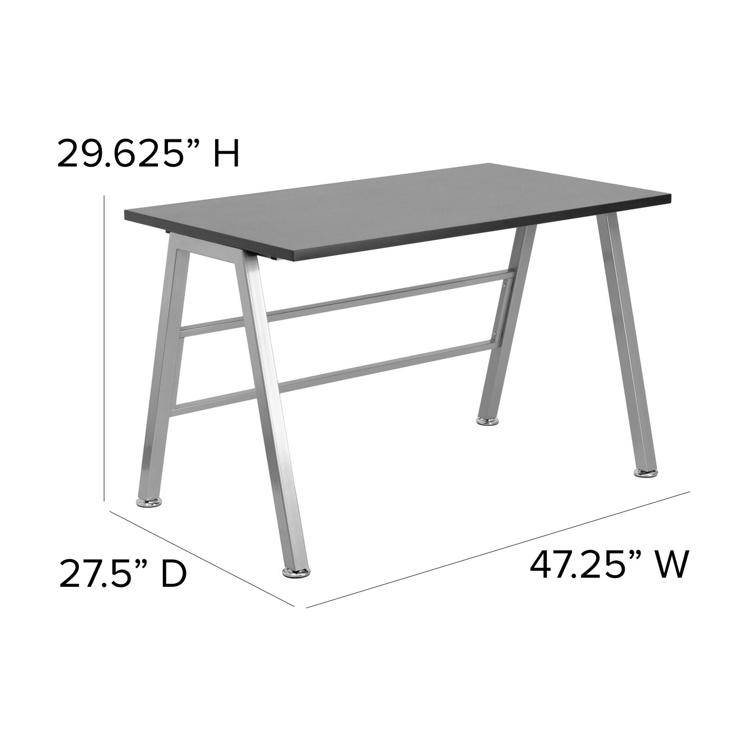 Black High Profile Desk NAN-JN-2804W-GG