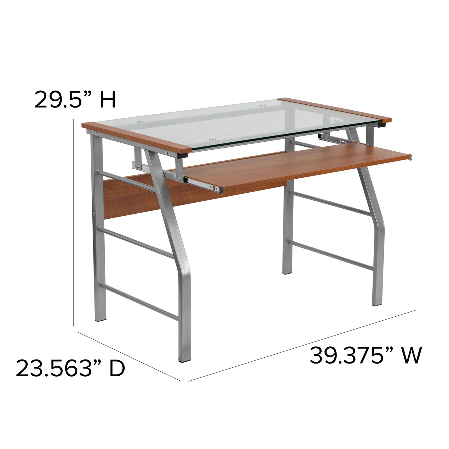 Glass Top Keyboard Desk NAN-JN-2940-GG