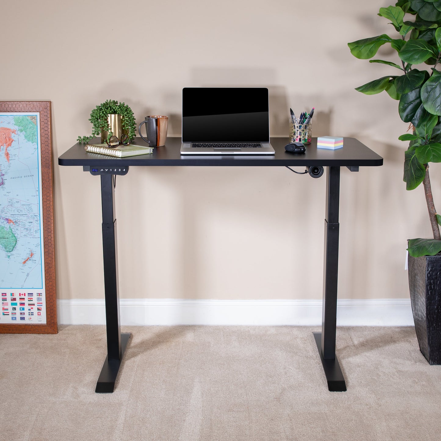 Black Electric Standing Desk NAN-TG-2046-BK-GG