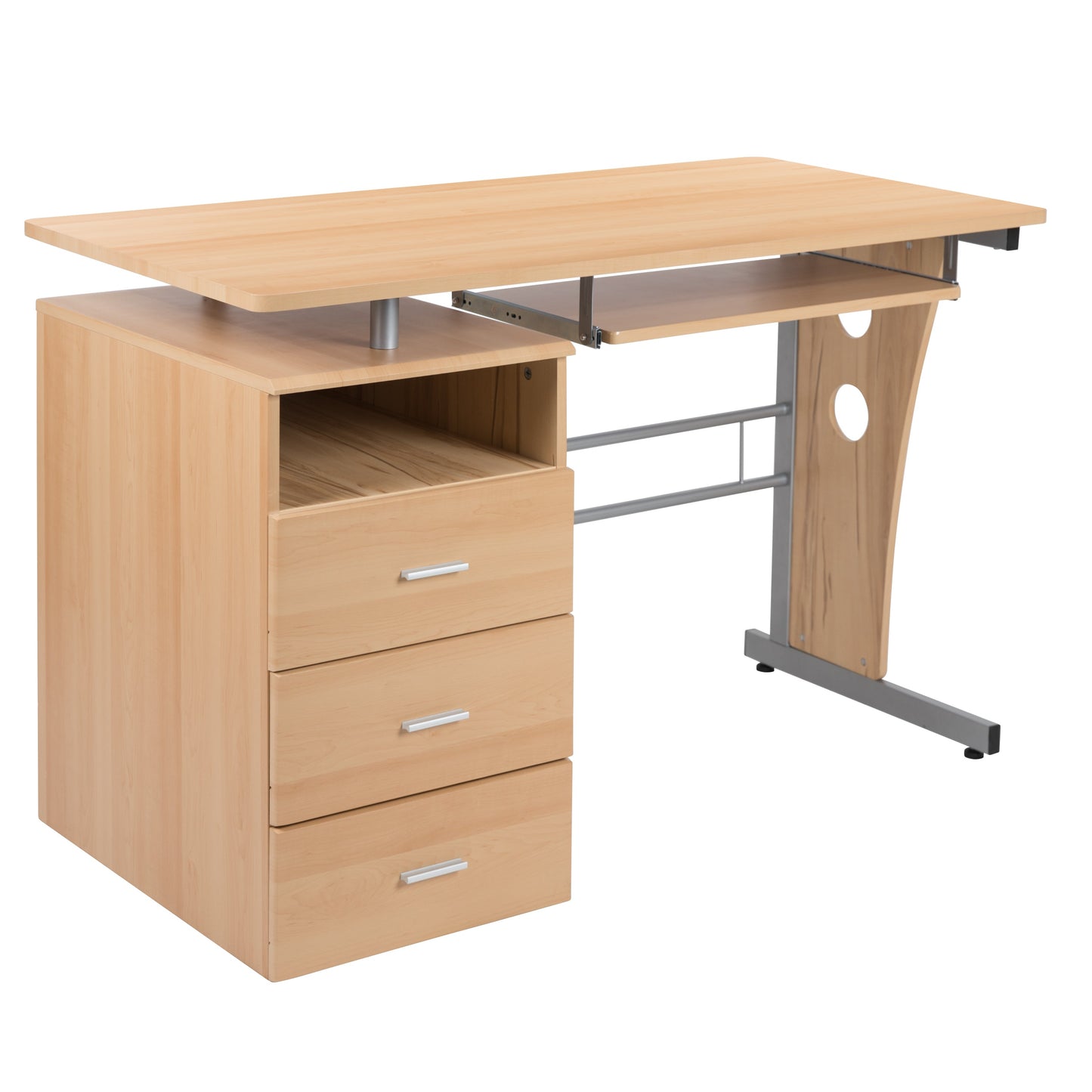 Maple 3 Drawer Pedestal Desk NAN-WK-008-MP-GG