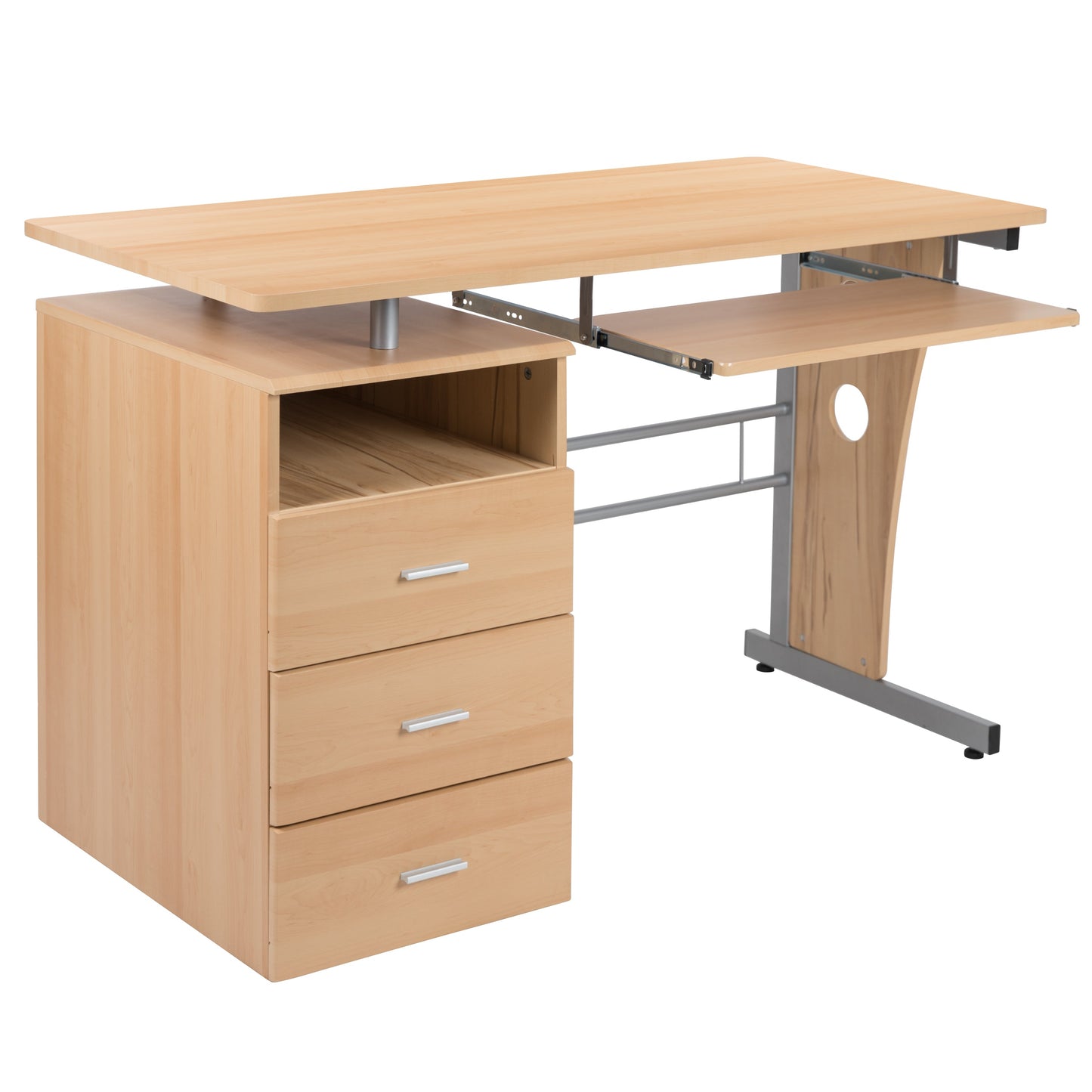 Maple 3 Drawer Pedestal Desk NAN-WK-008-MP-GG