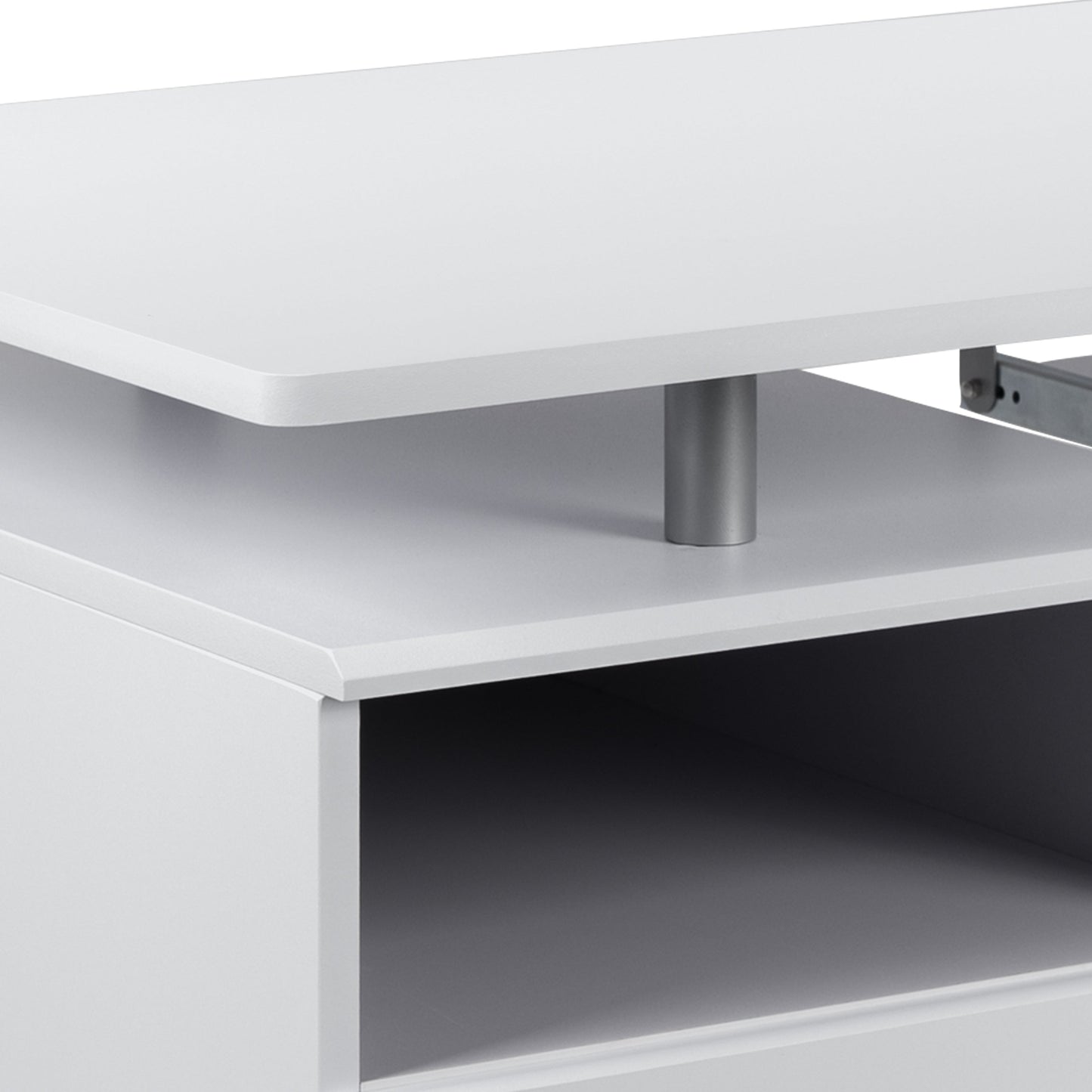 White 3 Drawer Pedestal Desk NAN-WK-008-WH-GG