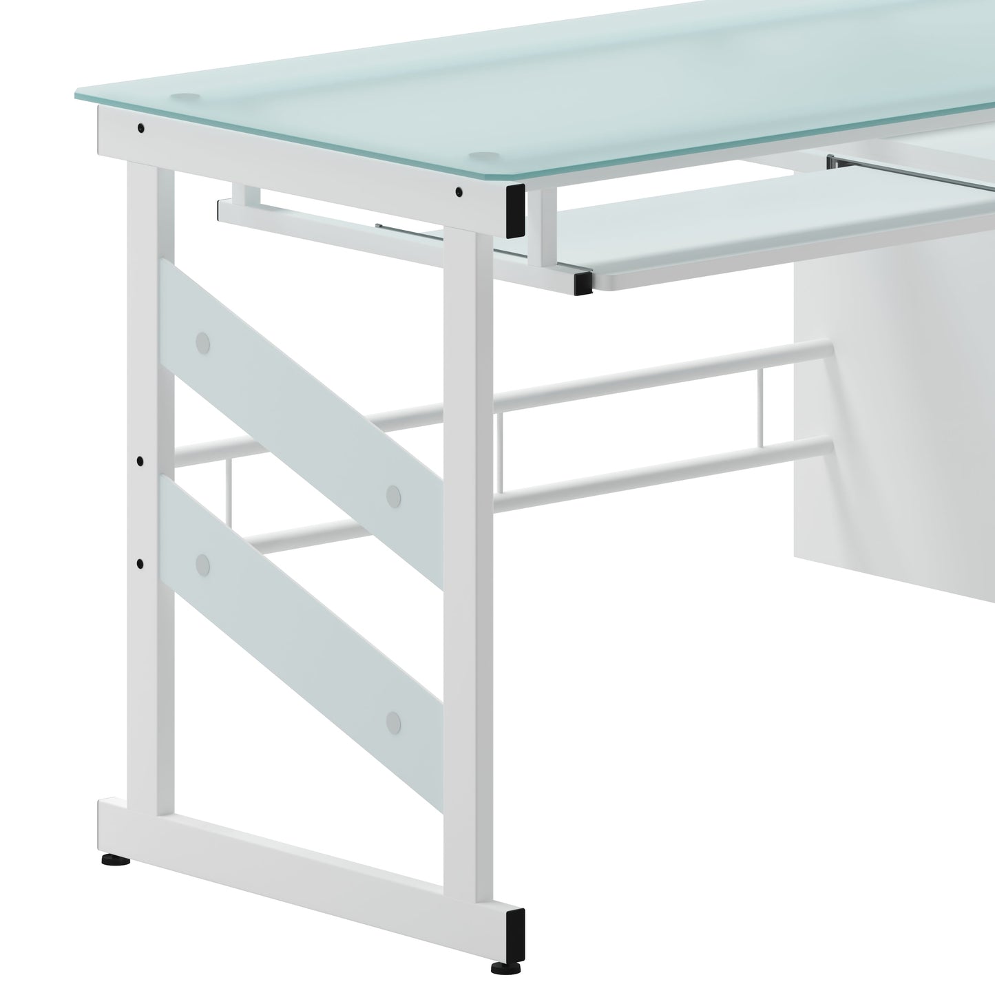 Frosted Glass 3 Drawer Desk NAN-WK-017-GG