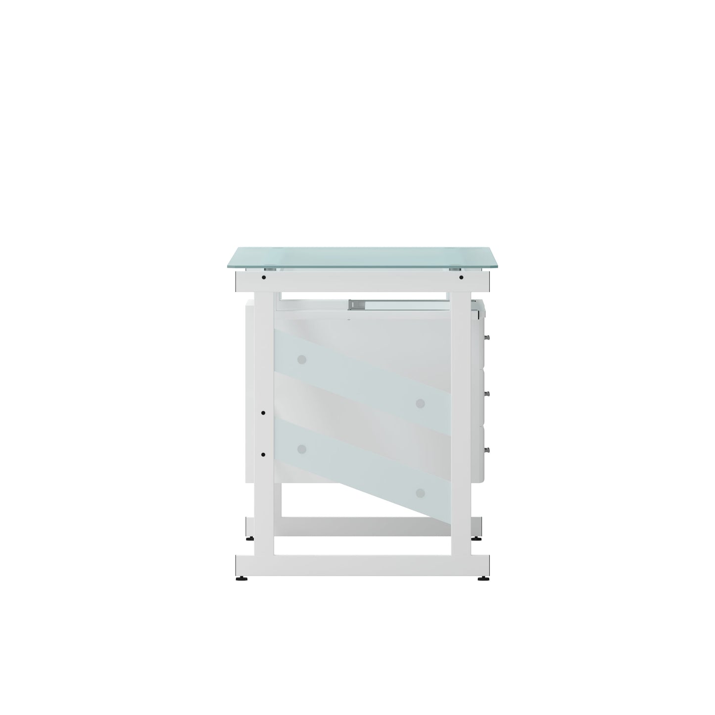 Frosted Glass 3 Drawer Desk NAN-WK-017-GG