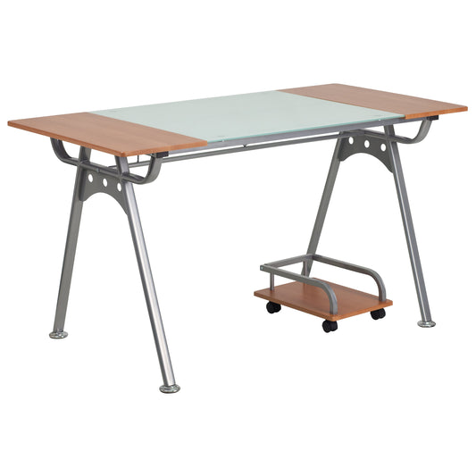 Glass/Cherry Laminate Desk NAN-WK-025-GG