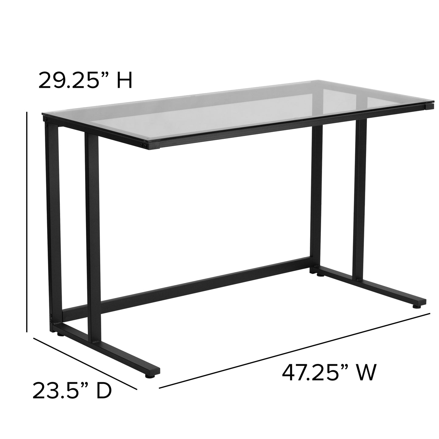 Glass Pedestal Desk NAN-WK-055-GG