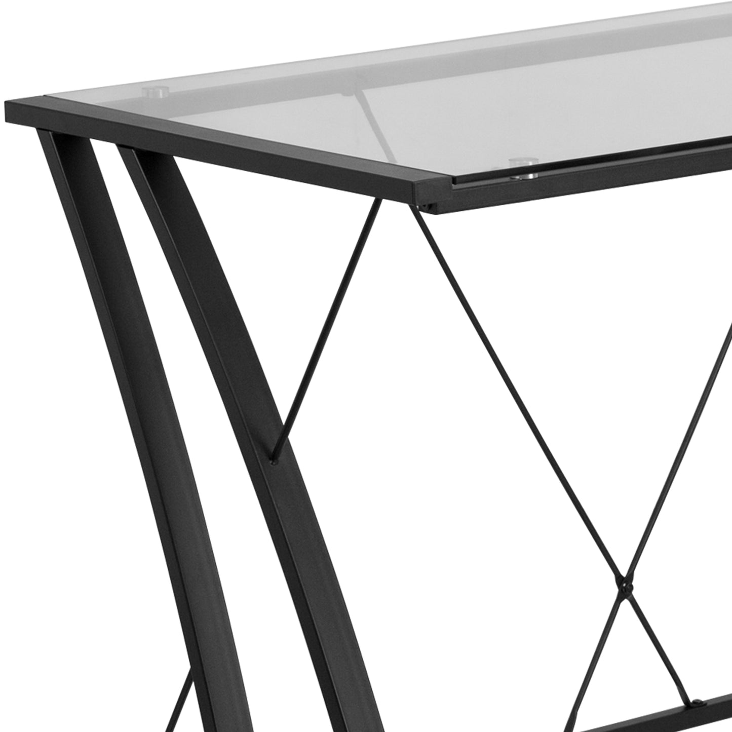 Glass L-Shape Corner Desk NAN-WK-096-GG