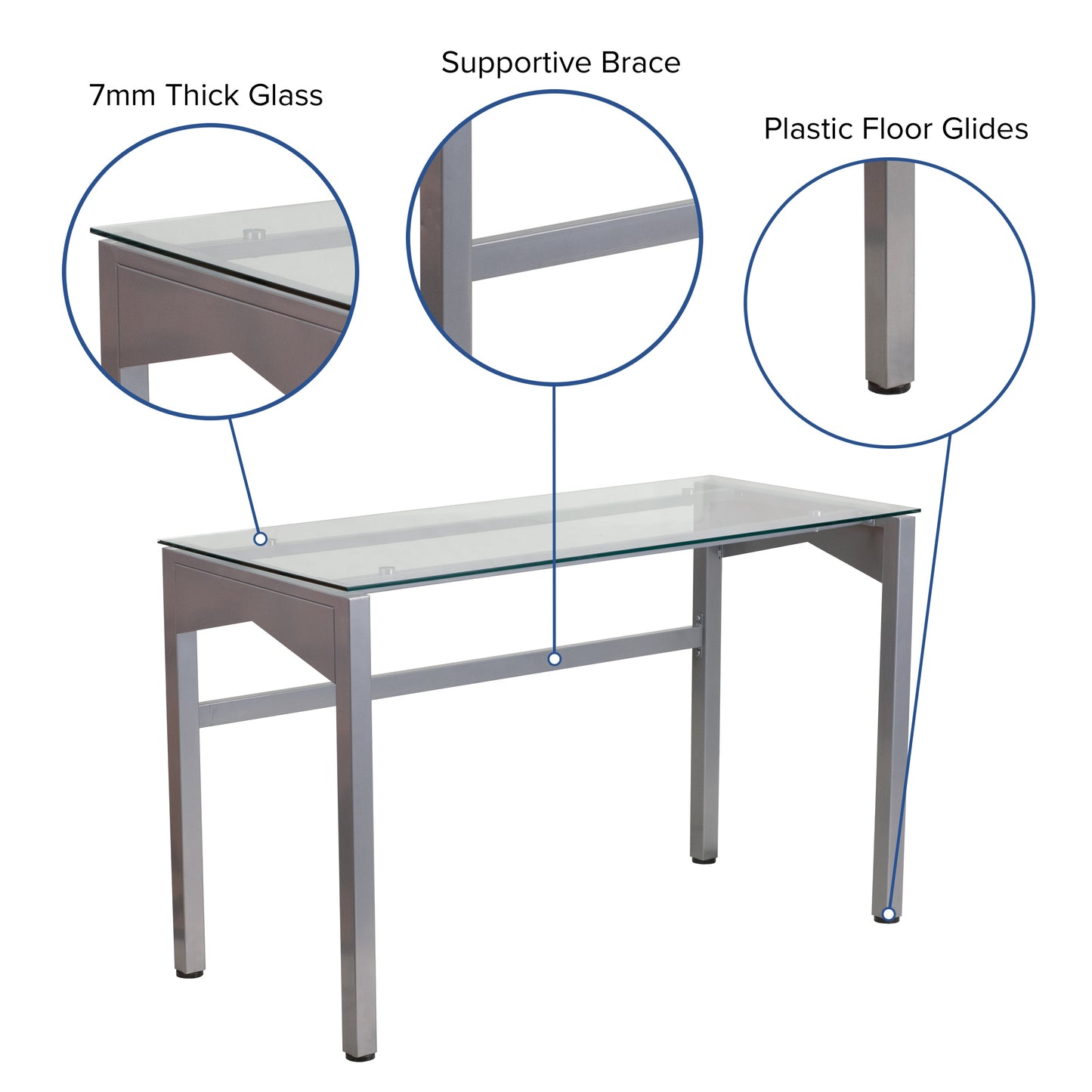 Glass Computer Desk NAN-YLCD1219-GG