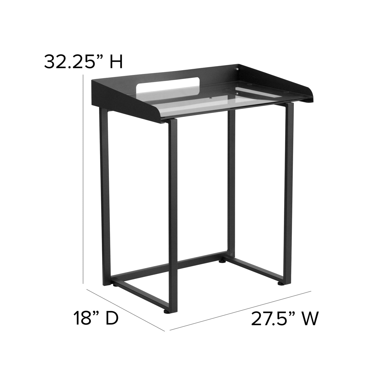 Glass Raised Border Desk NAN-YLCD1233-GG