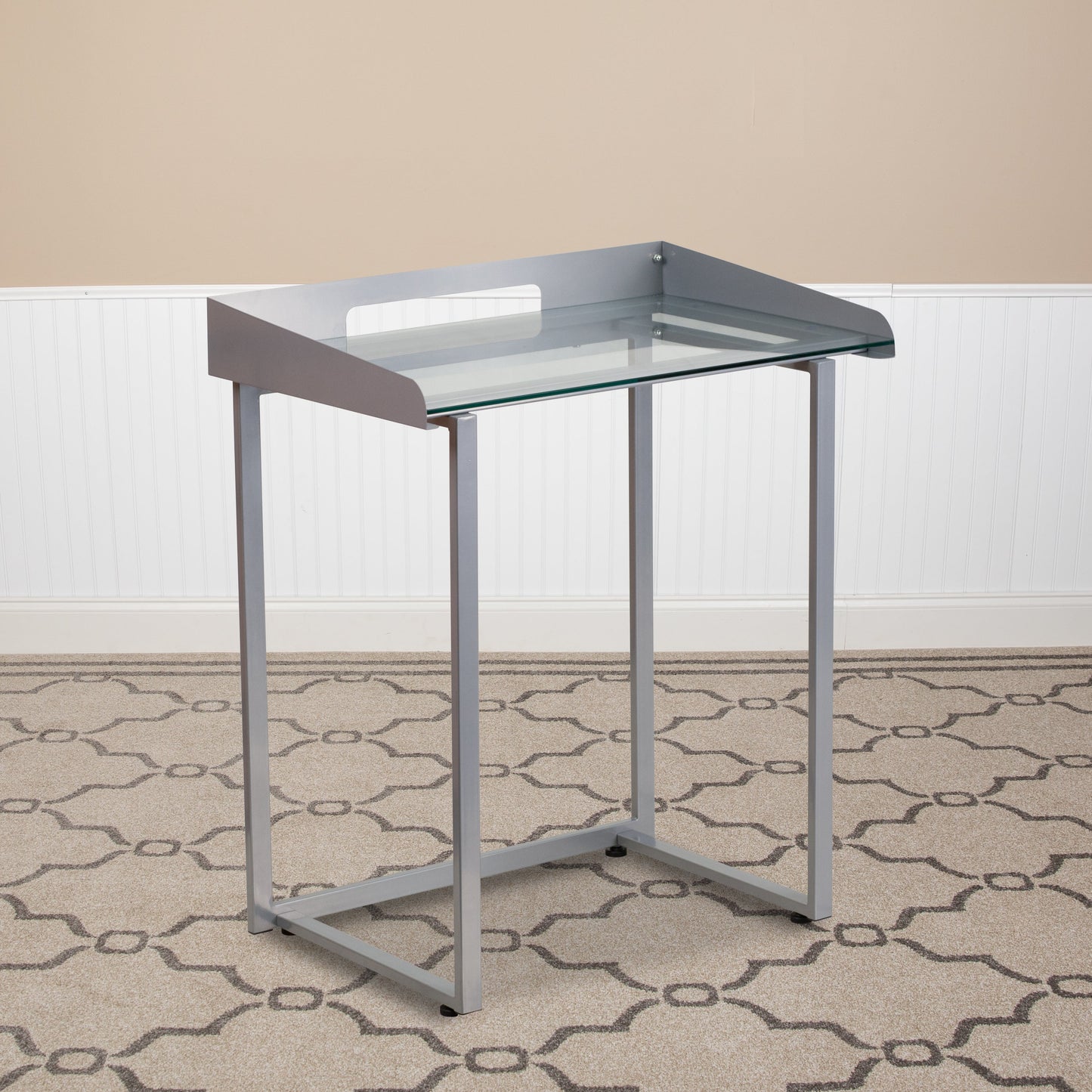 Glass Raised Border Desk NAN-YLCD1234-GG