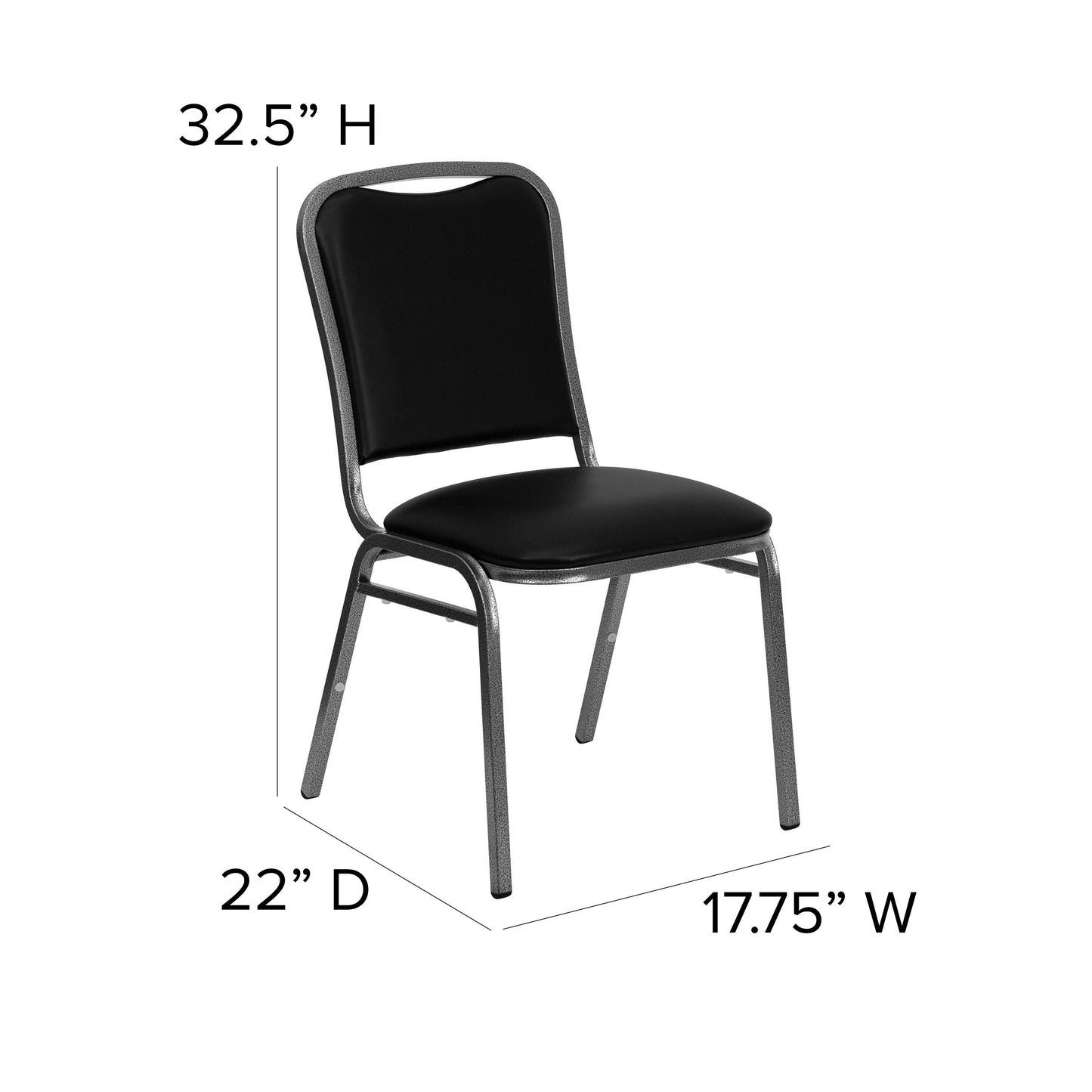 Black Vinyl Banquet Chair NG-108-SV-BK-VYL-GG