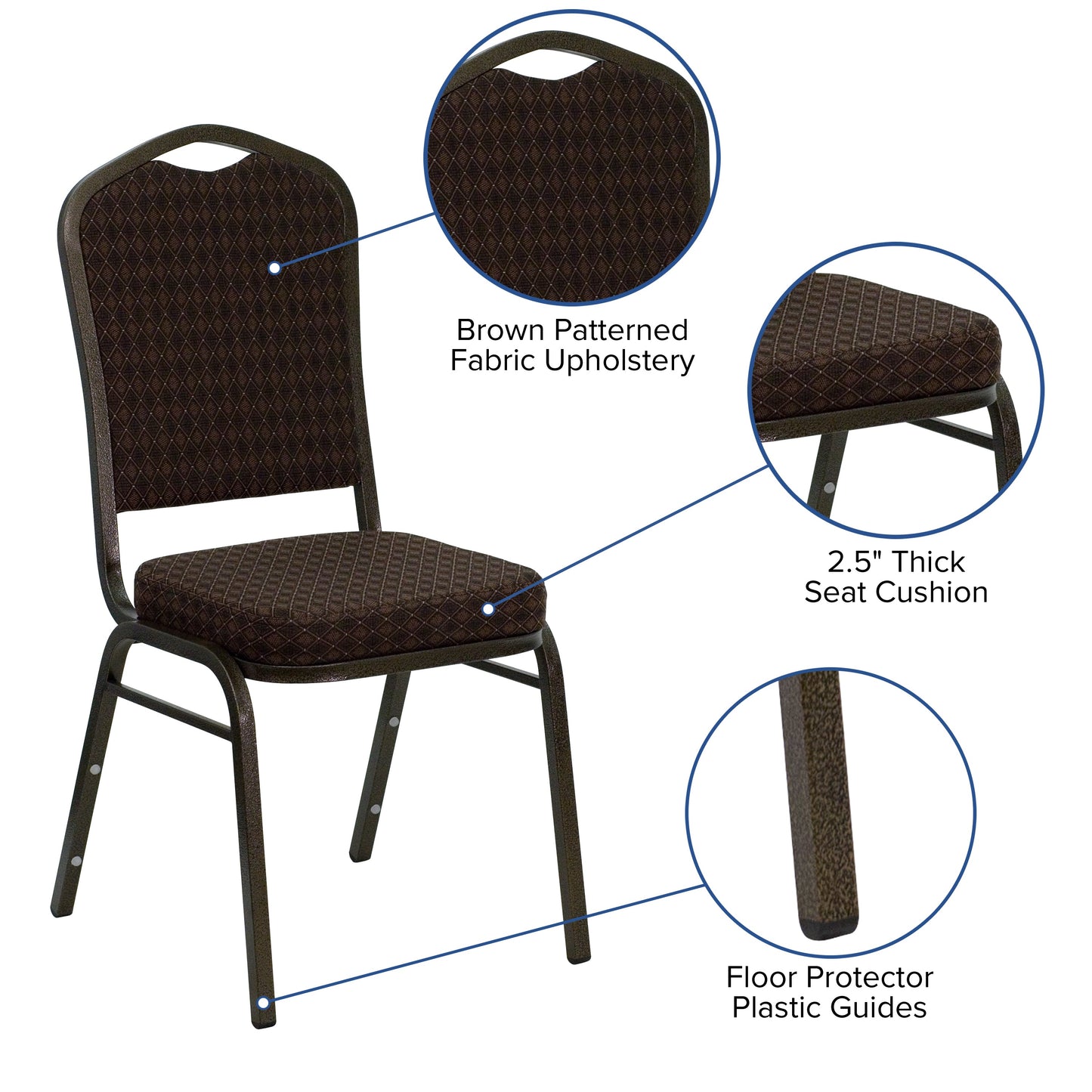 Brown Fabric Banquet Chair NG-C01-BROWN-GV-GG