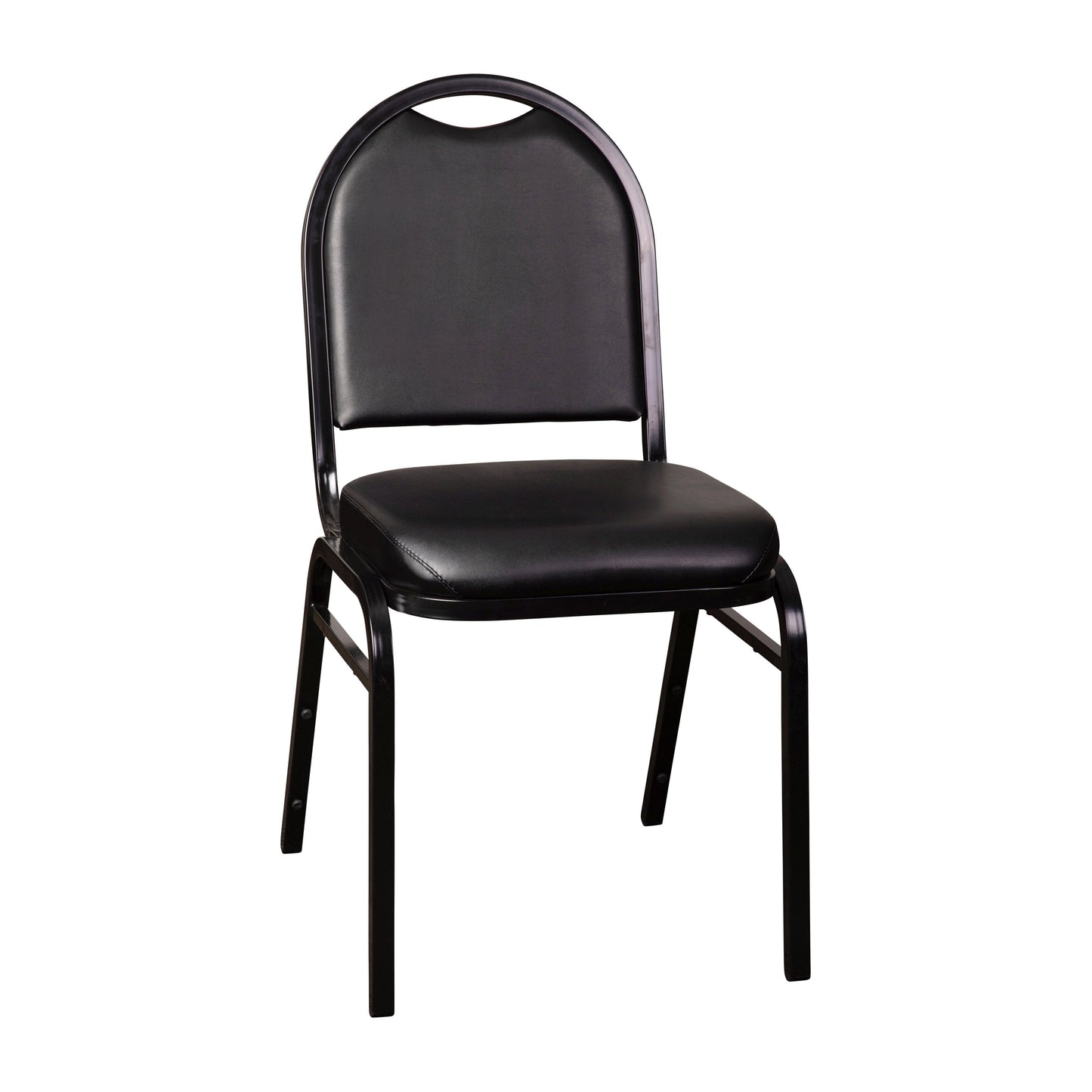 Black/Black Vinyl Stack Chair NG-ZG10006-BK-BK-GG