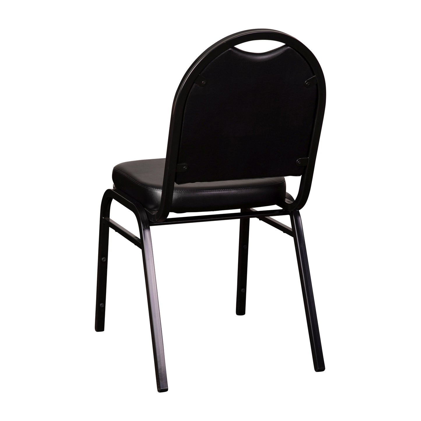 Black/Black Vinyl Stack Chair NG-ZG10006-BK-BK-GG