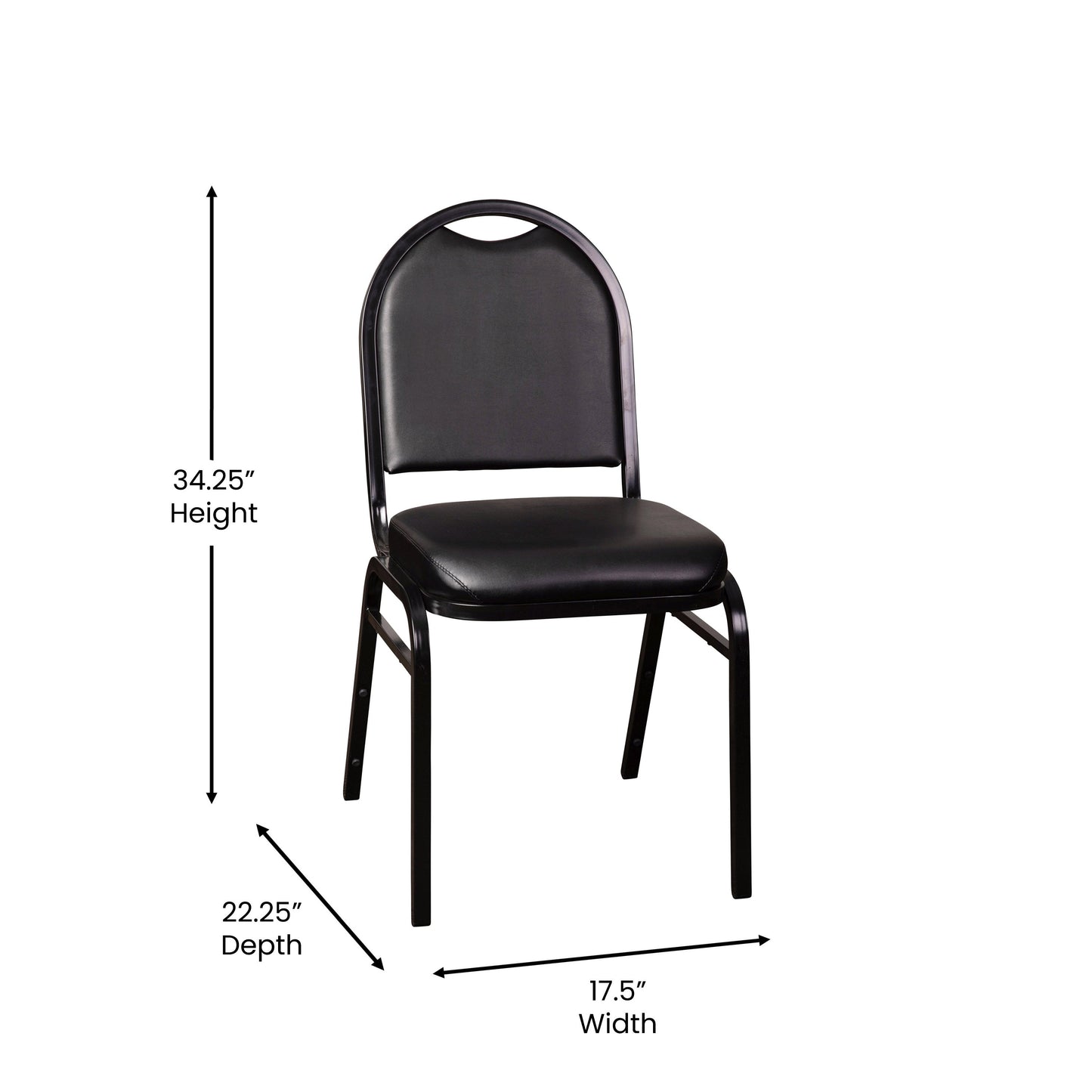 Black/Black Vinyl Stack Chair NG-ZG10006-BK-BK-GG