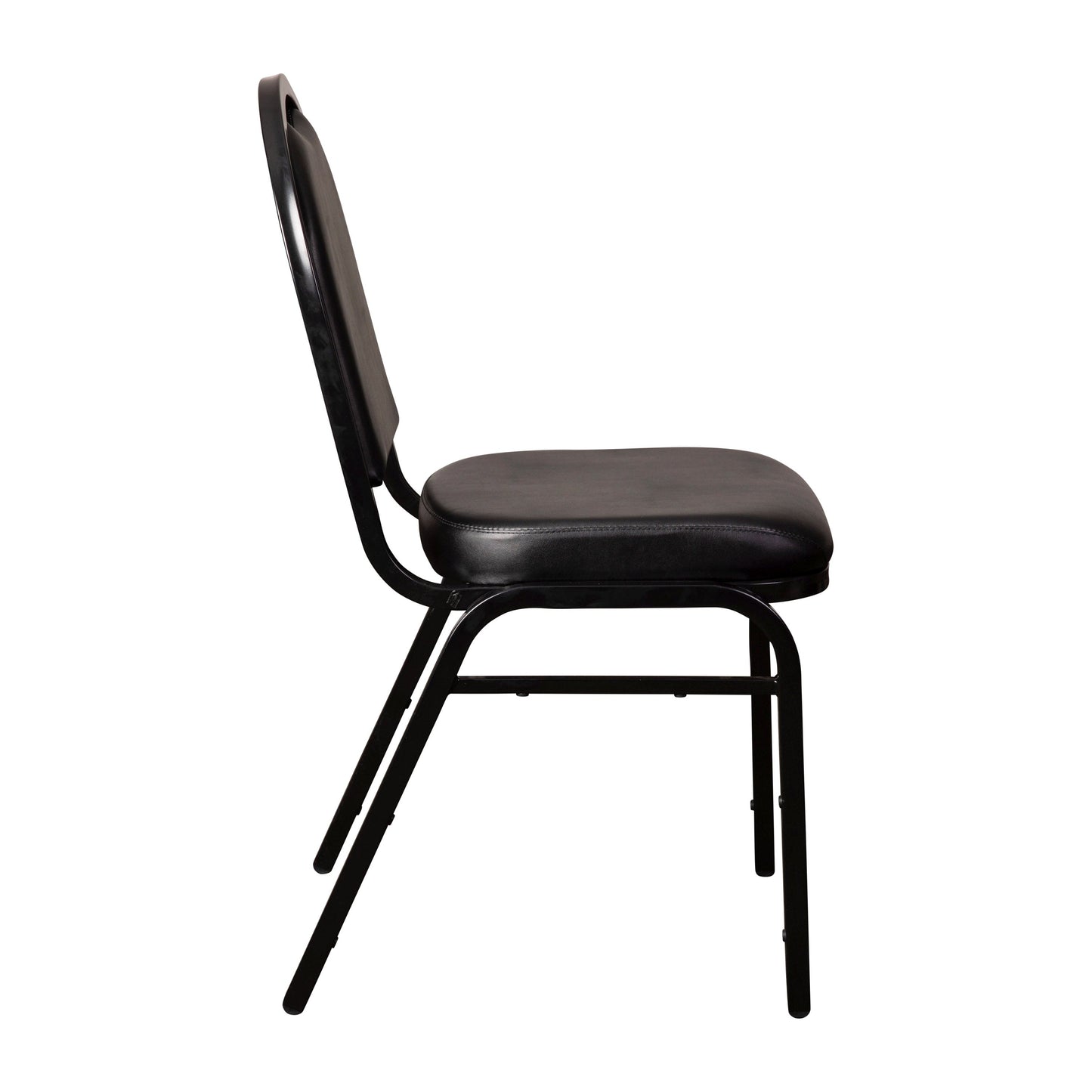 Black/Black Vinyl Stack Chair NG-ZG10006-BK-BK-GG