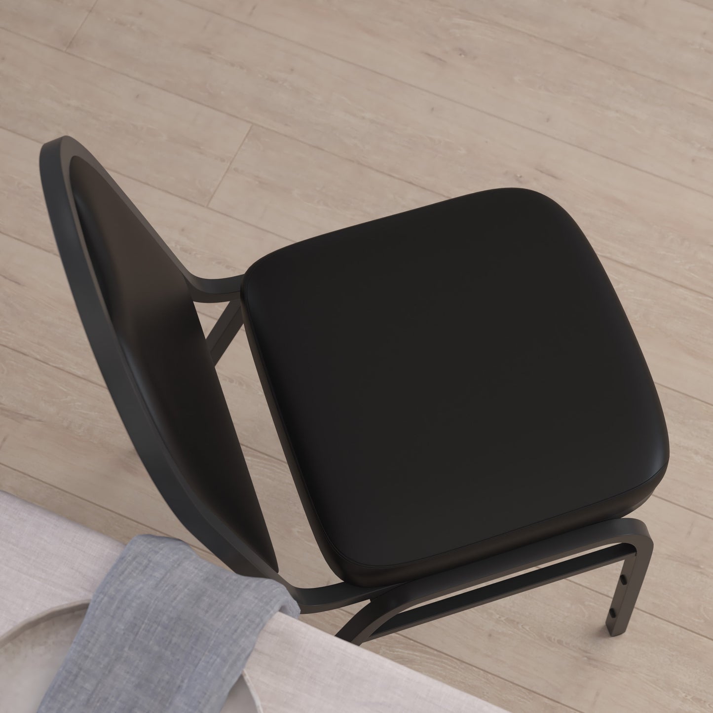 Black/Black Vinyl Stack Chair NG-ZG10006-BK-BK-GG