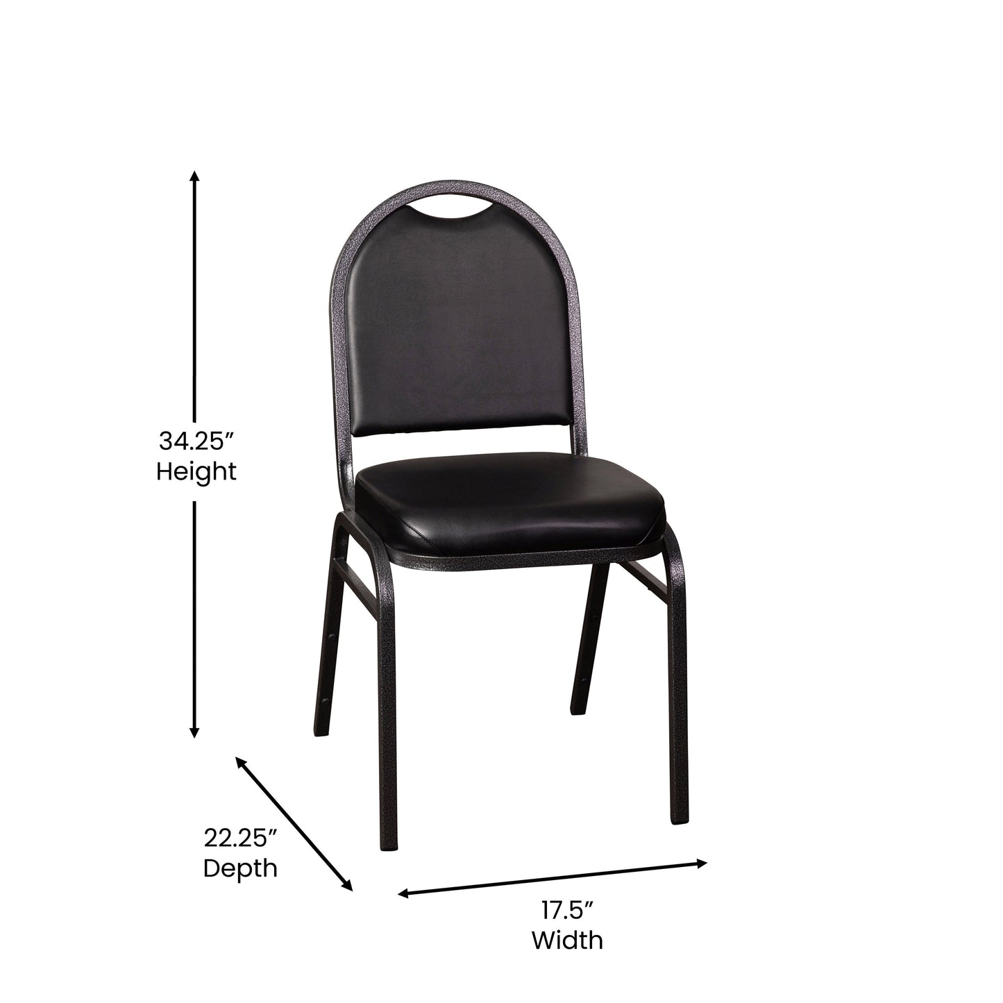 Black/Silver Vein Stack Chair NG-ZG10006-BK-SILVERVEIN-GG