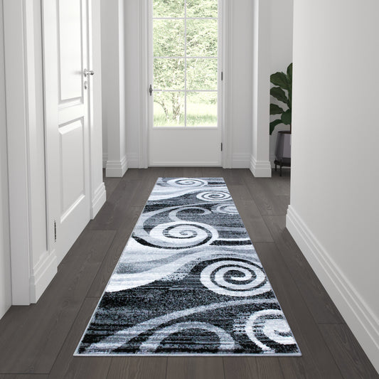 2x7 Gray Swirl Area Rug OKR-RG1103-27-GY-GG