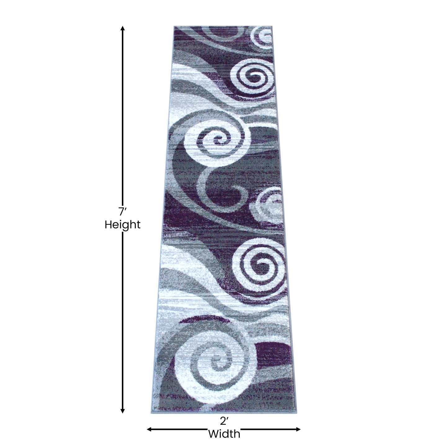 2x7 Purple Swirl Area Rug OKR-RG1103-27-PU-GG