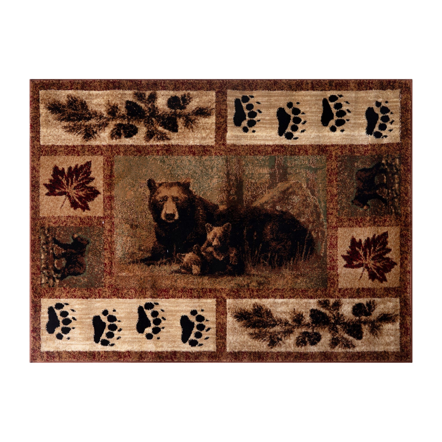 2x3 Brown Bear-Cubs Area Rug OKR-RG1114-23-BN-GG