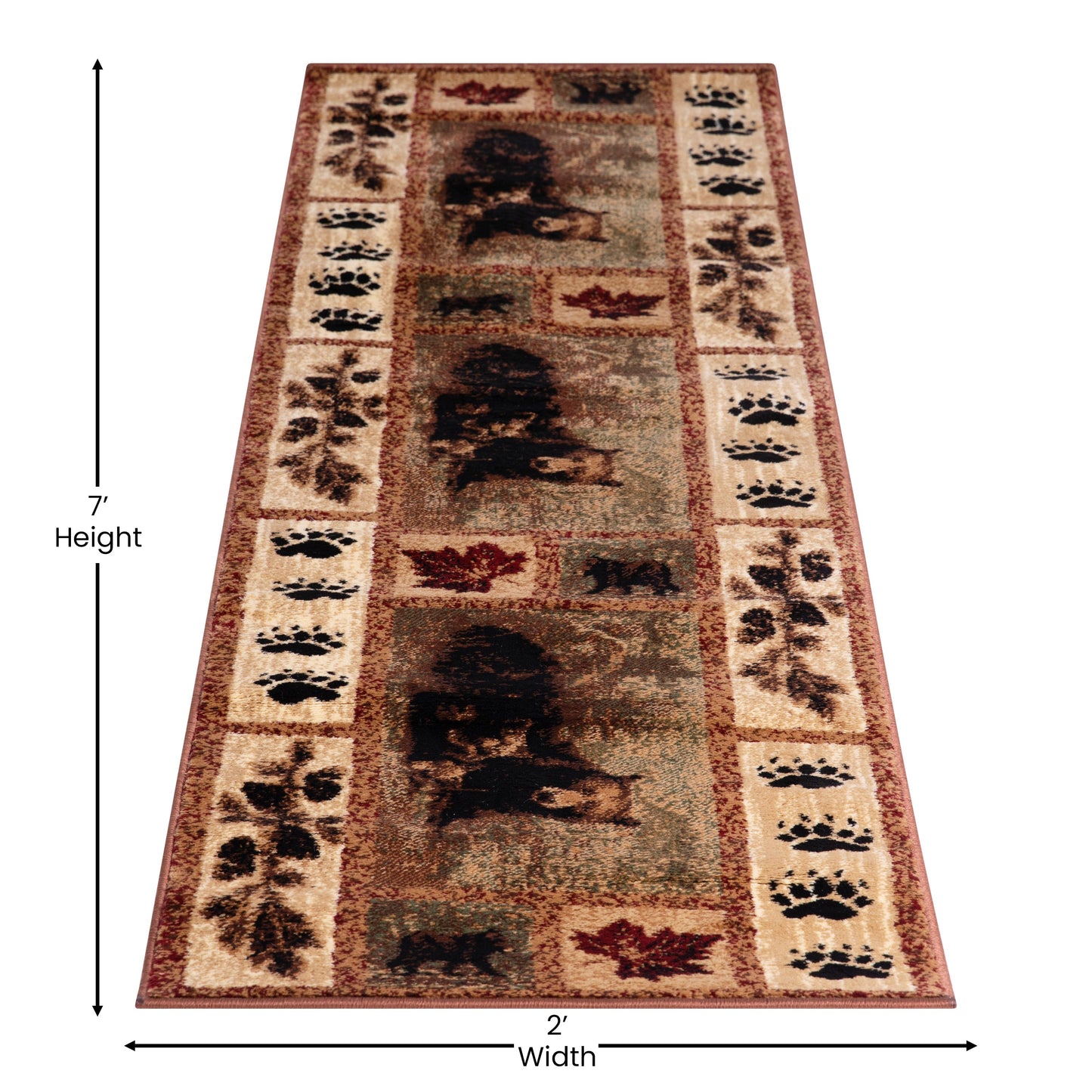 2x7 Brown Bear-Cubs Area Rug OKR-RG1114-27-BN-GG