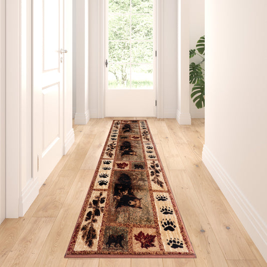 2x7 Brown Bear-Cubs Area Rug OKR-RG1114-27-BN-GG