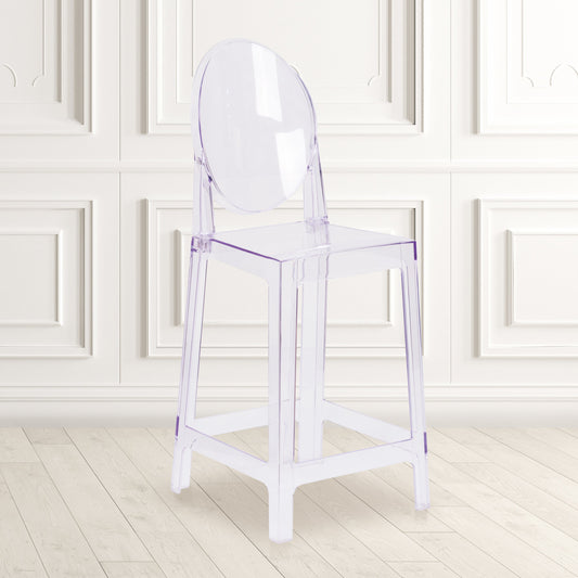 Oval Back Ghost Counter Stool OW-GHOSTBACK-24-GG