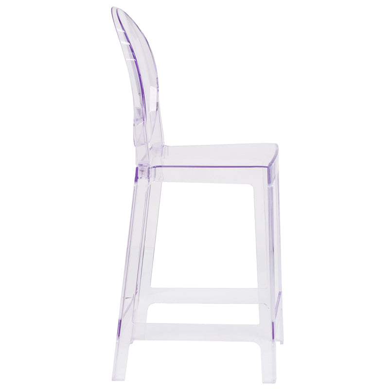 Oval Back Ghost Counter Stool OW-GHOSTBACK-24-GG