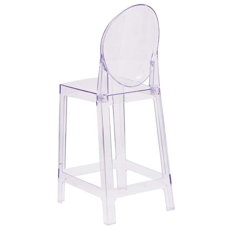 Oval Back Ghost Counter Stool OW-GHOSTBACK-24-GG